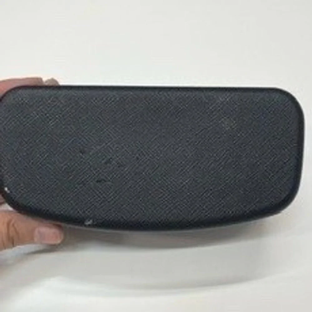 Salvatore Ferragamo Black Saffiano Leather Hard Sunglasses Eyeglasses Case‎